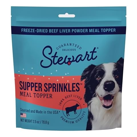 Stewart Beef Liver Supper Sprinkles, Dog Food Toppers, Beef Liver, 2.5 oz. Resealable Bag, Made in USA, Products for Dogs Cover