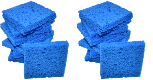 Image of 10 Pcs Soldering Iron Special High Temperature Sponge,With Holes 60mm x 60mm x 10mm,Blue (Pack of 2)
