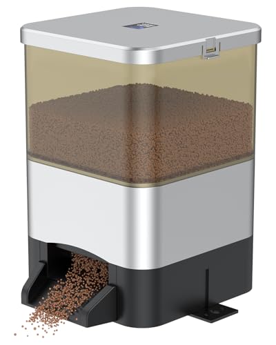 Pawfly Automatischer Futterautomat für Teich 7.5 L Große Fassungsvermögen Urlaub Timer Teich Fischfütterung Einstellbare Fischfutterspender Feuchtigkeit-Proof Outdoor Fischfütterung, Batteriebetrieben