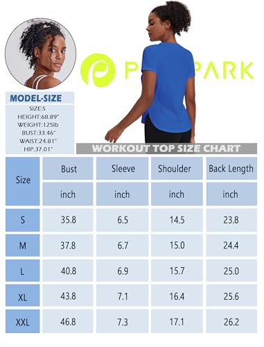 Pinspark Womens Uv Protection Workout T-Shirts Short Sleeve Loose Fit Yoga Top Moisture Wicking Sports Tee Shirts Black M thumb #6