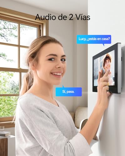 TMEZON Videoportero WiFi 2 Hilos,1080P Timbre Video Sistema Intercomunicador,Pantalla táctil IP de 7″,Detección de Movimiento Humano,Desbloqueo por App/Tarjeta RFID,Grabación y reproducción,2 Familia 5