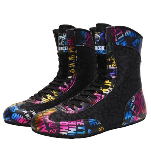 Hixingo Zapatos de Boxeo para Hombre Mujer 36-45, Zapatillas Boxeo Hombre Mujer Cons Uelas de Goma Antideslizantes Zapatillas Lucha Libre Ligero y Respirable (DK513 Couleur,39)