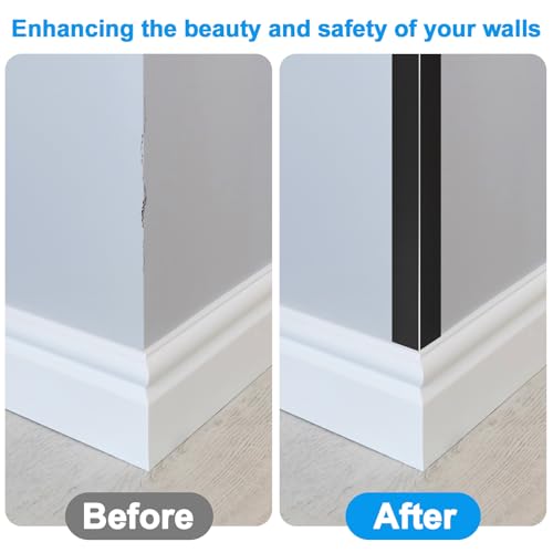 Image of 4Pack Aluminum Metal Corner Protector, 45″x 1″ Peel and Stick L Molding Corner Guards with 90 Angle, for Wall Door Frame Cabinet Furniture Baseboard Protection and Decoration (Black)
