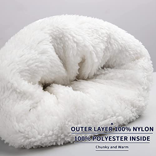 Achiou Kids Winter Pom Pom Beanie Hat, Warm Faux Fur Pompom Knit Ski Hat For Youth Girls 4-16, Fuzzy Skull Cap Fleece Lined Khaki-Khaki #TOP2