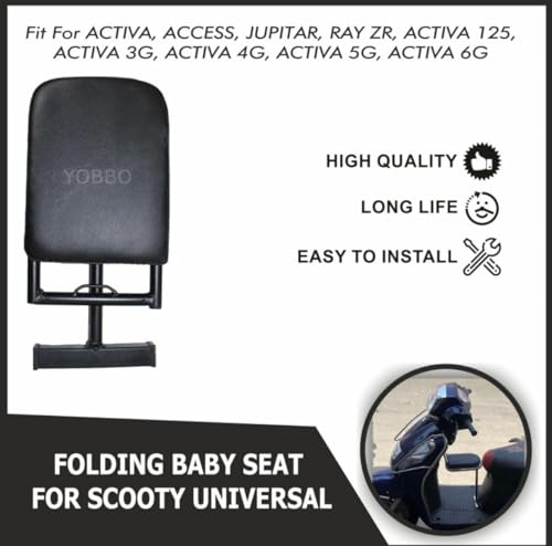 Image of Yobbo Scooter Front Baby Seat | Foldable & Comfortable Child Sitting Seat for Activa, Jupiter, Aviator, Dio, Maestro, Access 125, Burgman, Hero Duet & Other Scooties