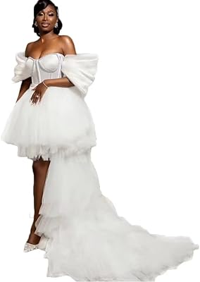 High Low Wedding Dresses Tulle Bride Robe Off Ecuador