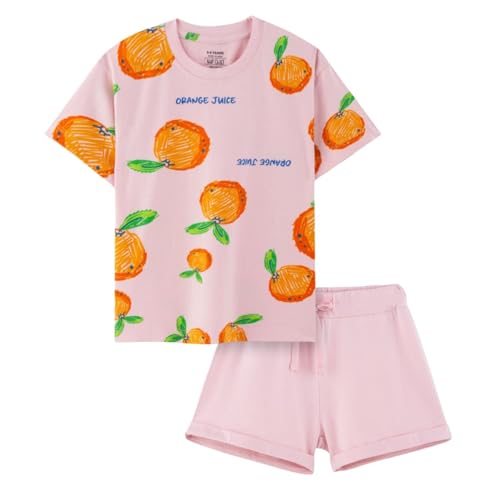 Image of Nap Chief Girls Cotton Cartoon Characters and Printed Co ord Sets, T Shirt and Shorts for Casual Wear