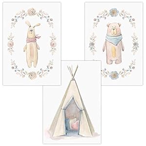 Olgs Kinderzimmer Wandbilder Tiere 3er Set