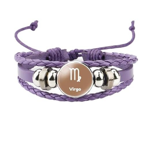 UOMSKTY Bracelet Lumineux Pour Couple De Signes Du Zodiaque Vierge – 12 Constellations Réglables, Bracelet Tressé Lumineux, Personnalité, Signe Astrologique, Bijoux Pour Femmes Et Filles, 26 Cm