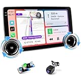 Haudio 10.1' Double Din Car Stereo - Wireless Apple CarPlay/Android Auto, Car Radio with Bluetooth 4.1, 2+64GB, HD Backup Camera, GPS Navigation, IPS Touchscreen
