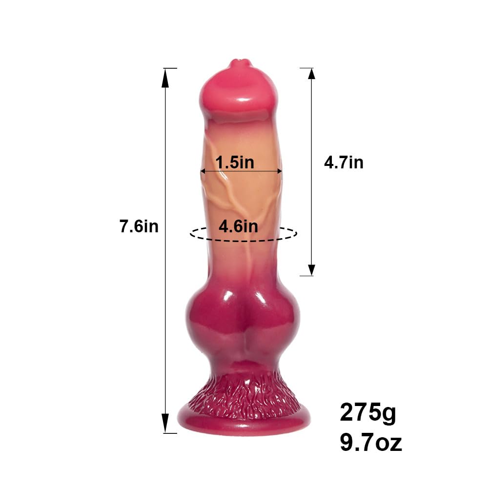 7.7inch Realistic Beginner Dildo, Alien Wolf Dildo Suction Silicone Small Anal Fantasy Toy for Beginners Women and Men Couples: S