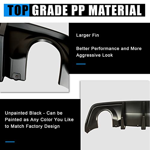 Acmex Rear Diffuser Compatible With 2020-2023 Dodge Charger Widebody Rear Lip Bumper Diffuser, 2021 2022 Dodge Charger Diffuser Rear Body Splitter Valance Pp Material(Matte Black) #TOP7