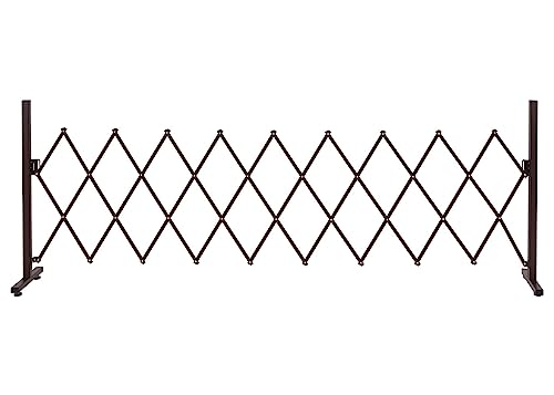 Alu Absperrgitter HWC-K56, Scherengitter Schutzgitter Zaun, ausziehbar schwenkbar Stahl 103x36-265x31cm, braun