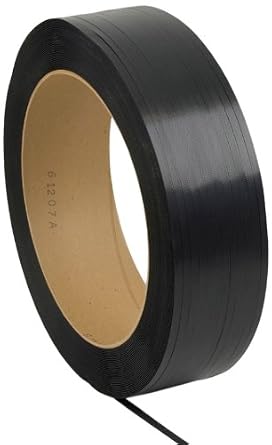 PAC Strapping 4828826B65 1/2" x .028" Dry General Purpose Black Machine Grade Polyester Strapping, 6500 Length