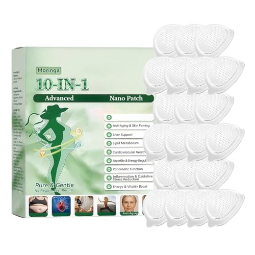 21 Stück Moringa 10-in-1 Nano Mikronadel Patch, Diskretes Nano Abnehmpflaster, Moringa Kosmetisches Pflaster für Körperpflege, Hautfreundliches Pflegepflaster zur äußeren Anwendung, Vorteilspack