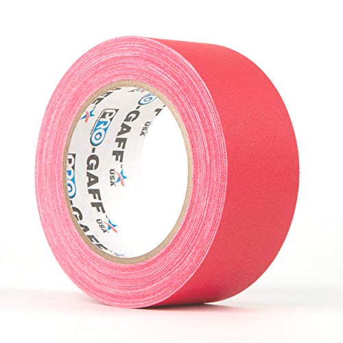 Pro Gaff - Cinta de tela fluorescente mate de 48 mm x 25 m, varios colores disponibles rosso