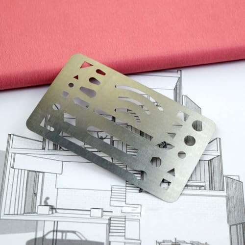 EXCEART 6 Pcs Erasing Template Metal Drawing Erasers Circle Template Metal Drafting Tools Erasing Shield Template Sketching Mechanic Tools Drawing Template Construction Supplies Mechanical - Image 3