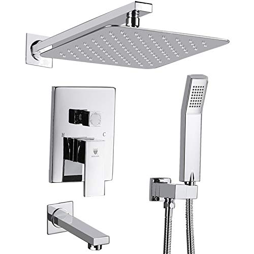 HIMK Shower System, Shower Faucet Set with Tub Spout and 10" Rain Shower