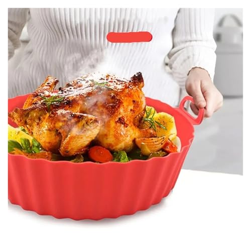 Moule silicone pour friteuse à air plat rond gris compatible micro-ondes