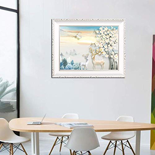 Peinture décorative boîte de compteur 60x50cm avec statues d'élan B - 5