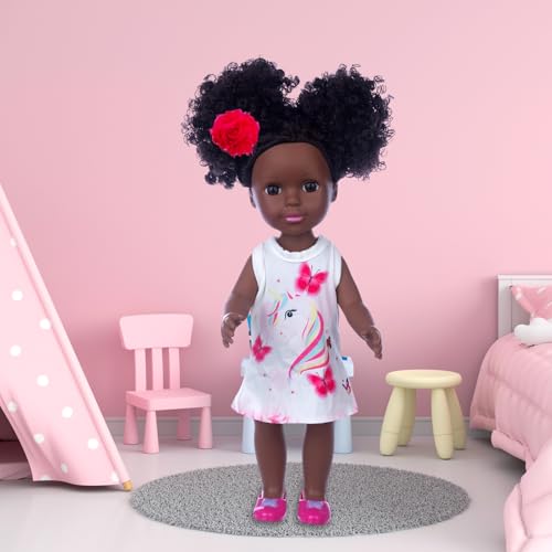 Juego de muñeca negra ZQDOLL con accesorios y ropa miniatura 7