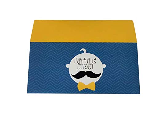 KRIMSON's Greetings Envelopes Mustache Man Theme for Wedding/Birthday/Special Occasions (Pack of 12)