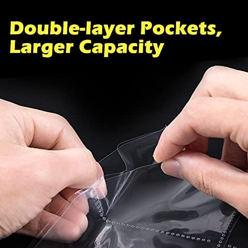 Lictin Trading Card Sleeves - Transparent Waterproof 540 Pockets Game Card Sleeves Album, Trading Card Binder Storage Album Pages (Yellow)