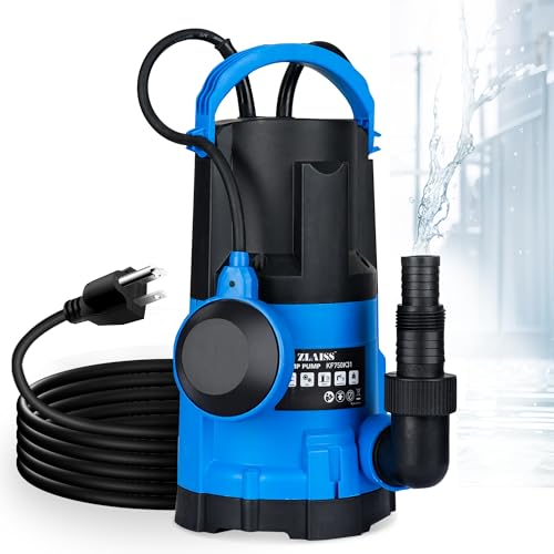 Image of 1HP Submersible Water Pump, 3700 GPH Sump Pump with Automatic Float Switch to Clean Water, Low Suction for Pools, Ponds, Gardens, Basements and Irrigation