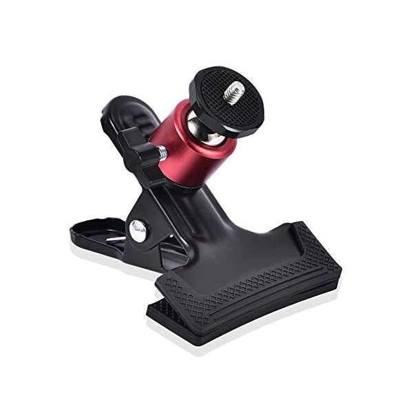 UTEBIT Klemme mit Kugelkopf Stativklemme - Metal Klemmhalter mit Handyclip und Gopro-Adapter, 360 Grad Kamera Klammer…