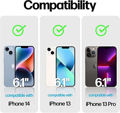 Image of STP FEEL Glass Screen Protector Designed For iPhone 14 (6.1 inch) [Edge to Edge Coverage] HD Clear, Bubble-Free, Anti-Scratch Full Protection Durable Tempered Glass - Black