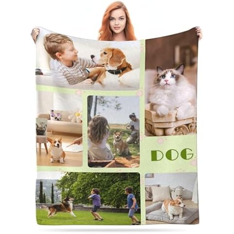Mingting Custom Blanket with Personalized Photos Text Collage Picture Throws for Kids Adults Pet Birthday Customized Gifts 30"x40" Cover