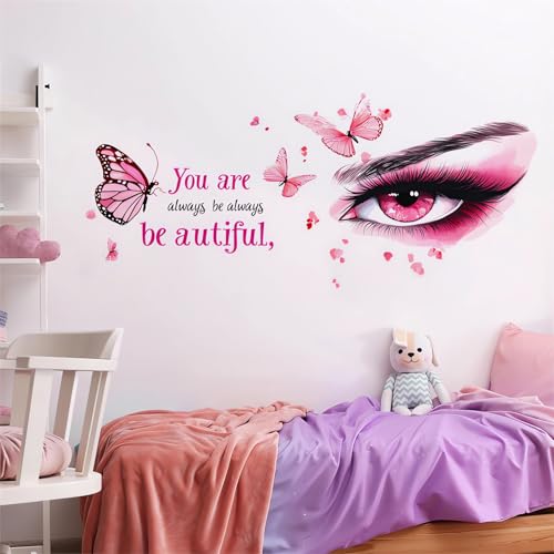 Vinilo decorativo mariposa ojos rosa sacinora miniatura 5
