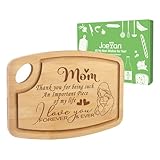 Joeyan Muttertagsgeschenk, Geburtstagsgeschenk für Mutter von Tochter und Sohn, graviertes Bambus-Schneidebrett, Geschenke für Mutter, personalisiertes Küchen-Charcuterie-Brett mit Mutter und Kind