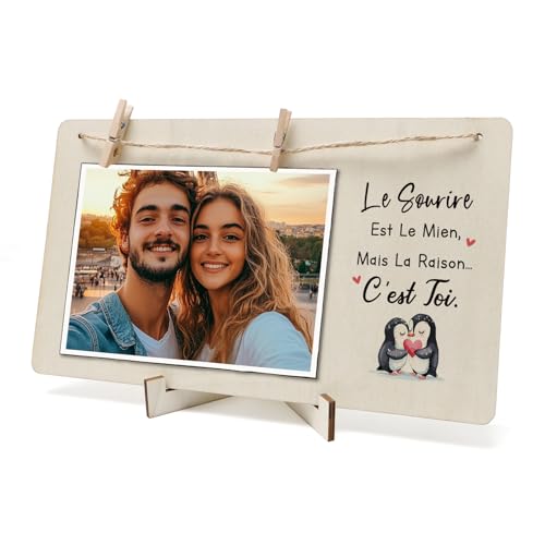 Crahalen Idee Cadeau Couple Original Cadeau Saint Valentin Pour Homme Et Femme Cadeaux Couple Personnalisé Cadeaux Amoureux Cadre Photo Bois Pour Copain Et...