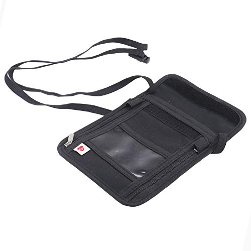 ENET Bolsa para el cuello de viaje, portátil, antirrobo, para pasaporte de viaje, bolsa de cuello con bloqueo RFID.