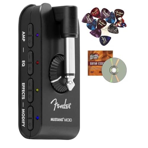 Fender Mustang Micro Personal Guitar Amplifier Bundle with Picks and Austin Bazaar Instructional DVD