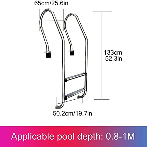 Escalera de acero inoxidable para piscina con 2 peldaños miniatura 3