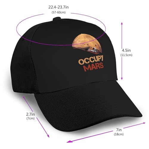 Occupy Mars Unisex Classic Adjustable Curved Brim Baseball Cap, Trucker Hat2