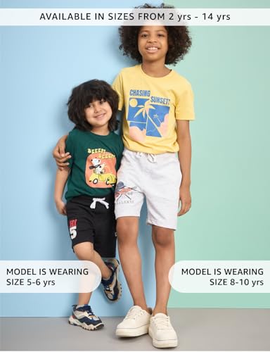 Image of Amazon Brand - Symbol Boys Cotton Rich Stretchable Knit Terry Shorts | Age 2-14 Years