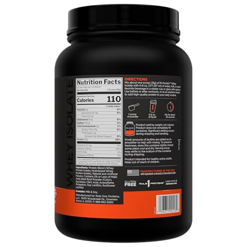 Image of Rule 1 Proteins R1 Protein Whey Isolate, Strawberry Banana, 22 Servings | 25g of Protein from Whey Isolates and Hydrolysate isolates for Workout Recovery and anytime use