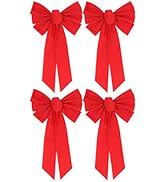 Ciieeo 4 Stück Rote Große Schleife Weihnachtsbaumspitze Schleife Schleife für Weihnachtsbaum Samt...