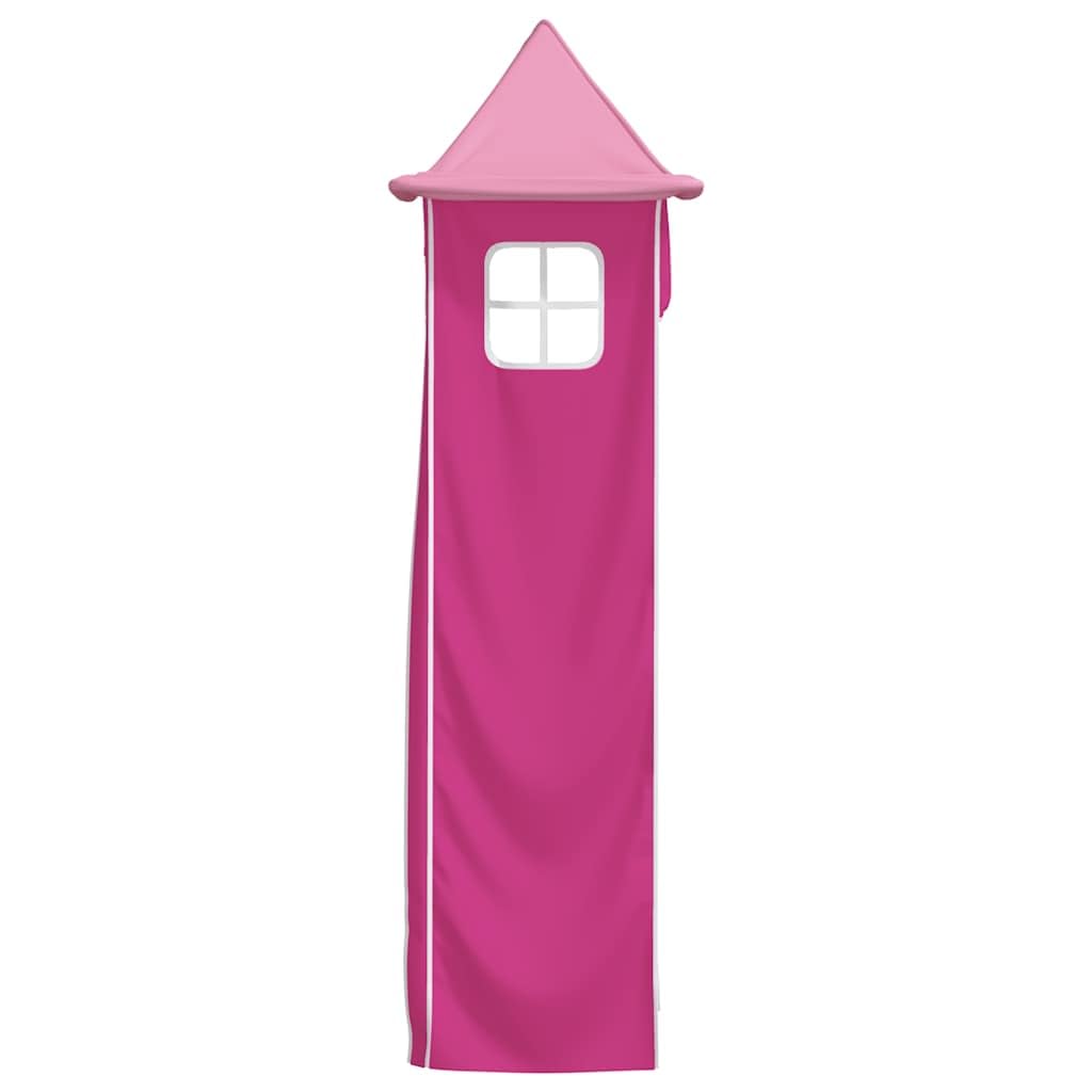 vidaXL Hochbett-Vorhänge für Kinder, Rosa, mit Tunnel und Turm, Verdunkelungsvorhang, Betthimmel, Sichtschutz unter dem Bett, Spielzelt, Kinderzimmer-Dekor
