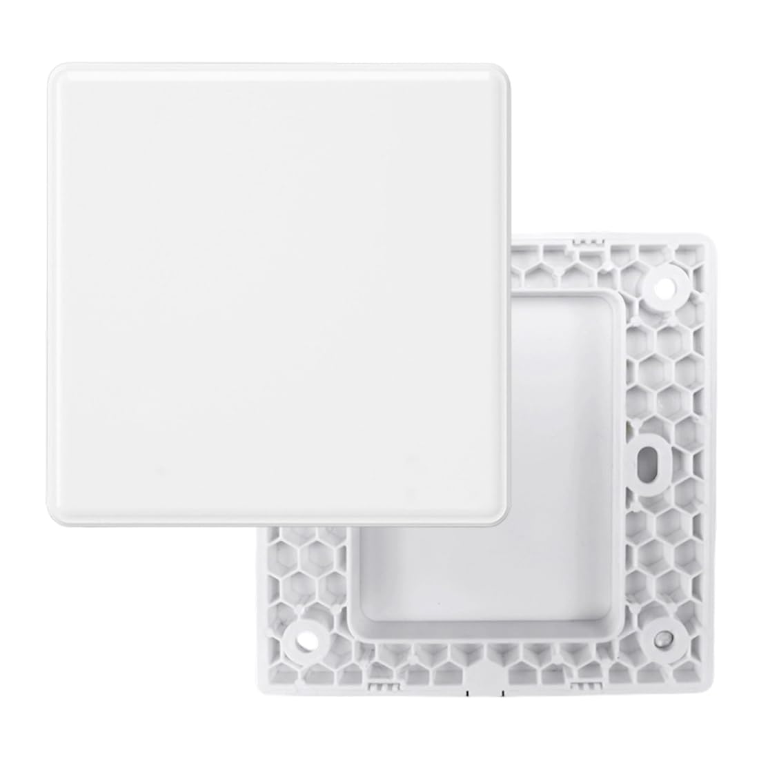 KAHZOR Pack Of 2 Socket Covers, Light Switch Cover, Socket Cover, White, Blind Cover, Flush-Mounted Box For Unused Sockets Or Switches, 8.6 X 8.6 Cm