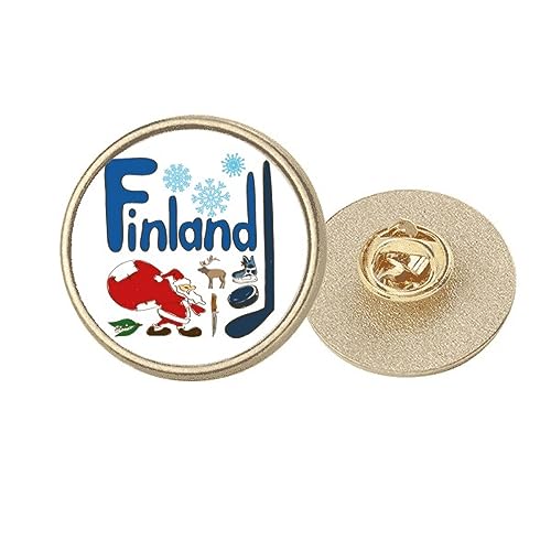 Broche Finlande dorée ronde symbole national finlandais taille M