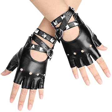 womens leather biker gloves