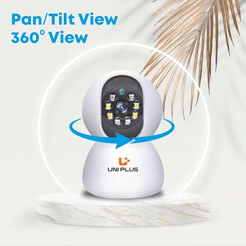 Image of UNIPLUS Alpha 4MP Wi-Fi Smart Home Security Camera | 360 View, Night Vision, Pan & Tilt, 2-Way Audio, Motion Detection, SD Card Support, Alexa Compatible - UP-4M PT-CC