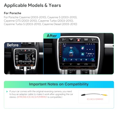 Image of XTRONS 9 inch Android 14 Car Stereo for Porsche Cayenne 2003-2010