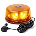 WoneNice 12-24V 48 Watts Amber COB LED Roof Top Rotating Mini LED Strobe Light Bars w/16ft Straight Cord for Trucks, Hazard, Emergency,Vehicles, Snow Plow, IP66 Waterproof and Magnetic