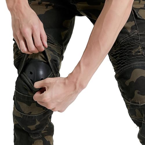 Men's Motorcycle Riding Jeans Motocross Biker Slim Fit Cargo Jeans with CE Knee Removable Denim Pants with Multi-Pockets3