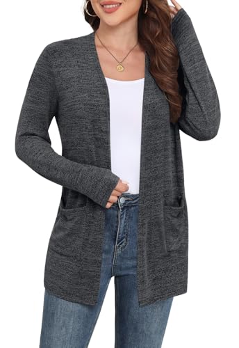 Image of Yincro Womens Lightweight Cardigan Long Sleeve Open Front Casual Sweater Cardigans with Pockets